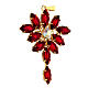 Pendente castoni navette forma ostensorio zama pietre cristallo rosse s3