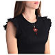 Pendente castoni navette forma ostensorio zama pietre cristallo rosse s4