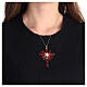 Monstrance pendant zamak red shuttle crystal stones s2