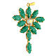 Monstrance-shaped pendant with zamak settings and marquise green crystal stones s3