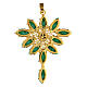 Monstrance-shaped pendant with zamak settings and marquise green crystal stones s5