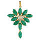 Monstrance pendant zamak green shuttle crystal stones s1