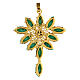 Monstrance pendant zamak green shuttle crystal stones s5