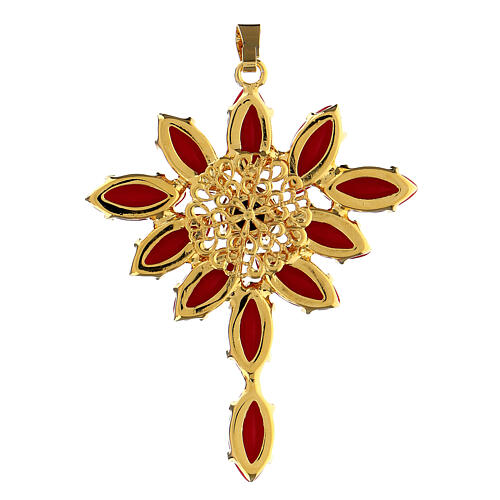 Monstrance-shaped pendant with zamak marquise settings and red crystal stones 5