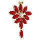Zamak pendant monstrance-shaped with red shuttle crystal stones s3
