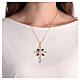 Cross pendant with zamak navette red turquoise crystal stones s2