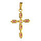 Thin cross pendant, zamak settings and marquise stones, purple crystal s5