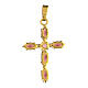 Croix pendentif montures zamak doré pierres navettes cristal violet s5