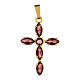 Cross pendant zamak bezels navette purple crystal stones s1