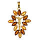 Pendant with zamak marquise settings, brown and amber crystal stones and body of Christ s1