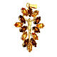 Pendant with zamak marquise settings, brown and amber crystal stones and body of Christ s3