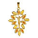 Zamak Christ pendant crystal shuttle stones amber brown s5