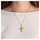 Cross-shaped pendant with zamak settings and oval crystals, light green s2