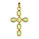 Cross pendant bezel set zamak cross oval green crystal stones s5