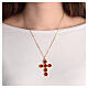 Cross pendant with oval red stones, zamak and crystal s2
