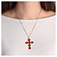 Croce pendente zama pietre ovali cristallo rosse s2