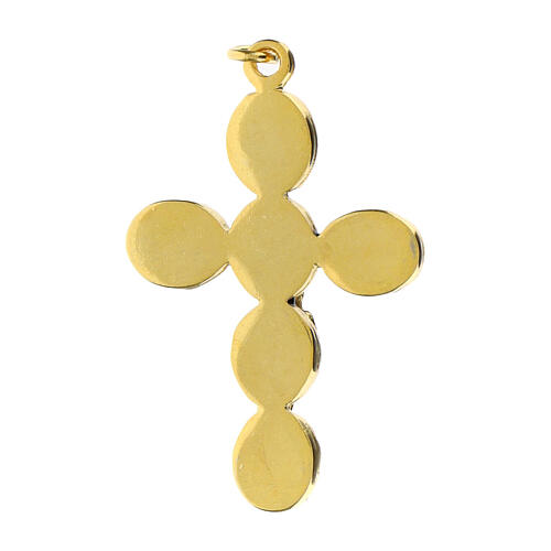 Croix pendentif zamak doré émail noir Christ 3