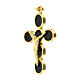 Croix pendentif zamak doré émail noir Christ s2