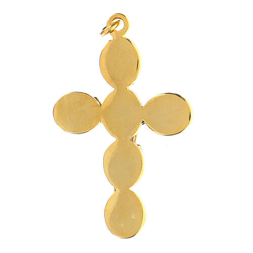 Golden zamak cross pendant Christ with black enamel  5