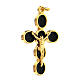 Golden zamak cross pendant Christ with black enamel  s3