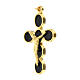 Golden zamak cross pendant Christ with black enamel  s2