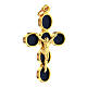 Croix pendentif dorée zamak émail bleu Christ s3