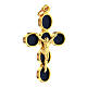 Gold cross pendant zamak blue enamel Christ s3