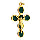 Cruz colgante zamak dorada esmalte verde cristo s3