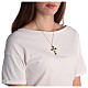 Croce pendente zama dorata smalto verde cristo s4
