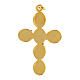 Golden zamak pendant cross Christ with green enamel  s5