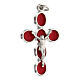 Cross pendant, red enamel and zamak body of Christ, white bronze finish s3