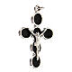 Pingente cruz zamak bronzeado branco esmalte preto Jesus Cristo s3