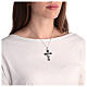 Black cross pendant zamak white bronze Christ s4