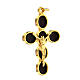 Cross pendant, burgundy enamel and zamak body of Christ, gold finish s3