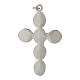 Pendente croce zama bronzo bianco smalto blu Cristo s5