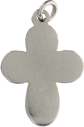 Kreuz-Anhänger, Zamak mit galvanischer Weißbronzierung, schwarzes Emaille, weiße Kristalle 5