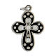 Croce smalto nero zama bronzo bianco strass crystal s1