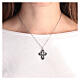 Croce smalto nero zama bronzo bianco strass crystal s2