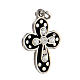 Croce smalto nero zama bronzo bianco strass crystal s3