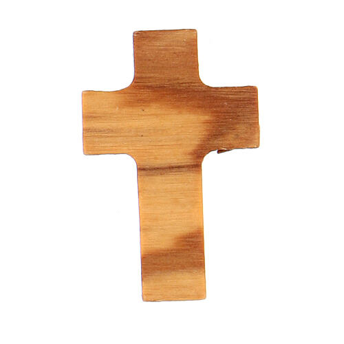 Kreuz-Anhänger aus Olivenbaumholz von Assisi, 3 cm 1