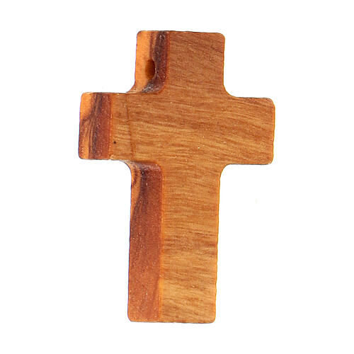 Kreuz-Anhänger aus Olivenbaumholz von Assisi, 3 cm 2