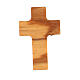 Pingente cruz madeira de oliveira de Assis 3 cm s1