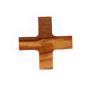 Viereckiger Kreuz-Anhänger aus Assisi-Holz, 2,5 cm