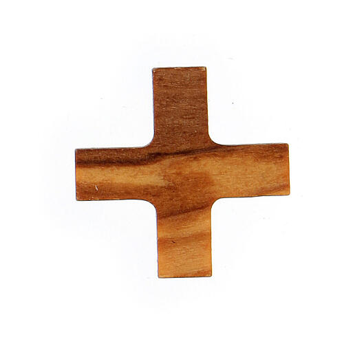 Viereckiger Kreuz-Anhänger aus Assisi-Holz, 2,5 cm 1