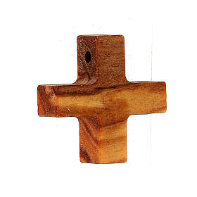 Square cross pendant, Assisi olivewood, 2.5 cm