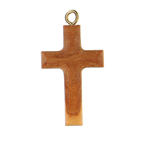 Pingente cruz madeira de oliveira de Assis anel de metal 3,5 cm 1