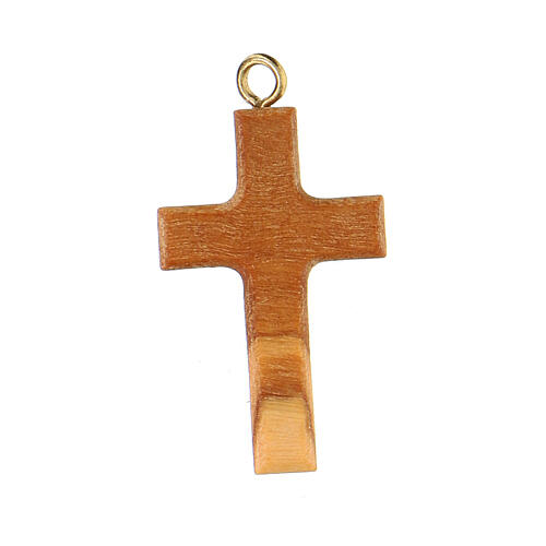 Pingente cruz madeira de oliveira de Assis anel de metal 3,5 cm 3