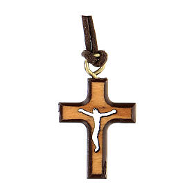Braunes Kreuz aus Olivenbaumholz, 2 cm