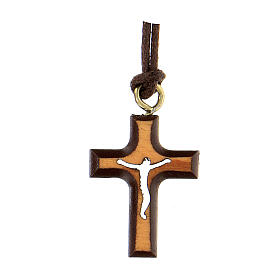 Braunes Kreuz aus Olivenbaumholz, 2 cm