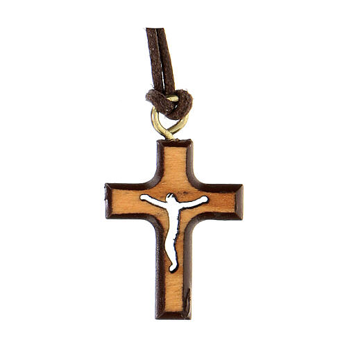 Olivewood cross with brown edges 2 cm 1